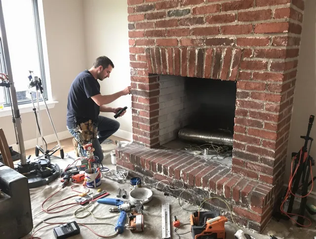 Country Club Chimney Sweep specialist finalizing chimney liner service in Country Club, FL