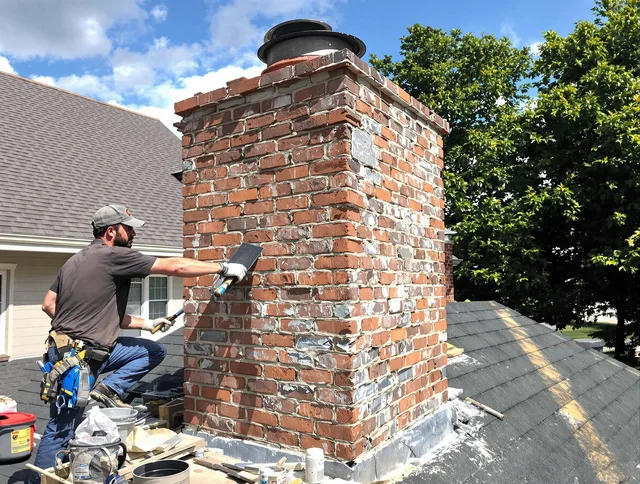 Completed chimney rebuild by Country Club Chimney Sweep in Country Club, FL