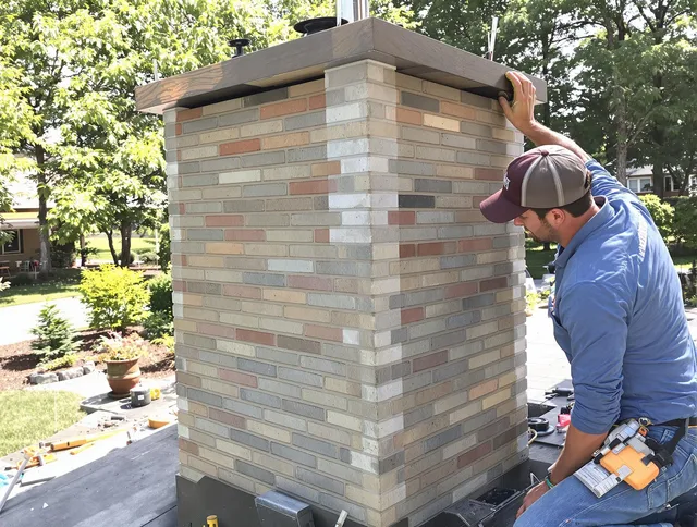 Country Club Chimney Sweep completing a modern chimney remodel in Country Club, FL