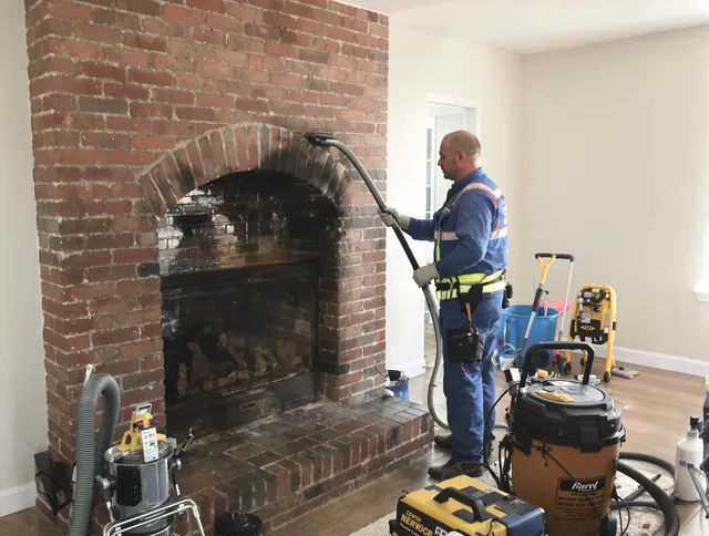 Country Club Chimney Sweep expert performing detailed chimney sweep in Country Club, FL